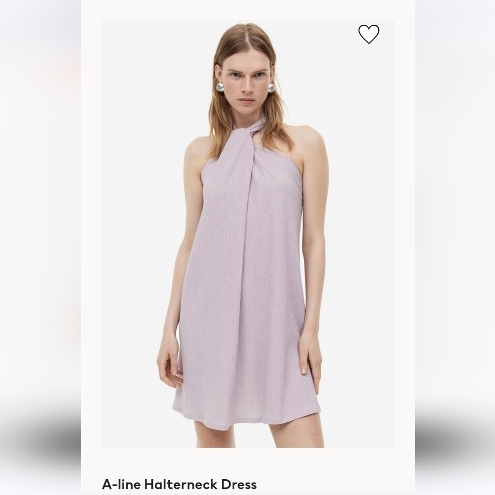 H&M A-Line Halter Purple Dress Women's Medium NWT